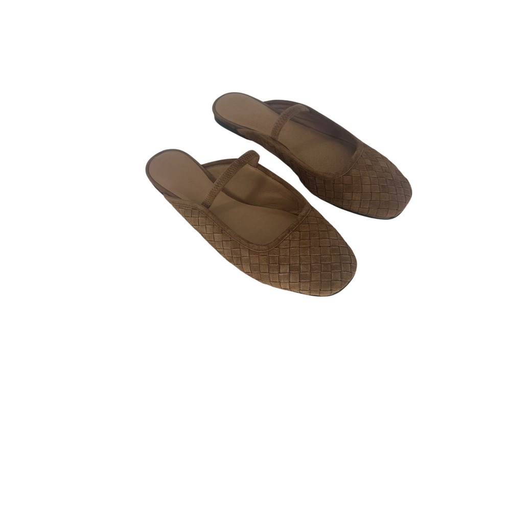 Madewell Greta Ballet Flat Mule Warm Hickory Woven Suede Leather Shoes Size 8 - Picture 14 of 14